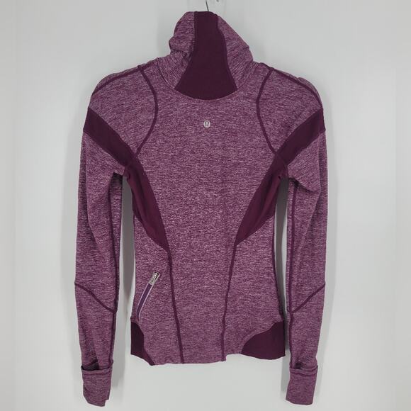 Lululemon Purple Heather Half Zip Long Sleeve Inspire Pullover 4 - Picture 6 of 10
